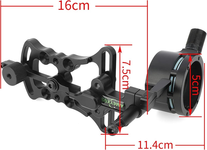 SHARROW Archery Compound Bow Sight Aluminum Alloy 0.019" Fiber Optic 1/2 Pin Bow Sight Micro-Adjustable Aim Sight Toolless Quickset with Sight Light Compound Bow Accessory - Image 2
